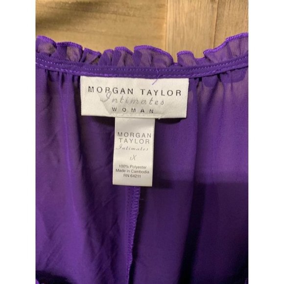 Morgan Taylor Intimates Sheer Nighty Lingerie Plus Size 1X Purple - Picture 3 of 3